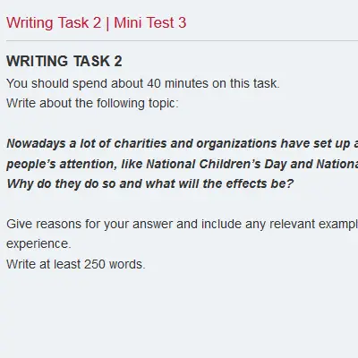 Writing Task 2 | Mini Test 3