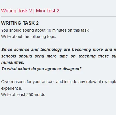 Writing Task 2 | Mini Test 2