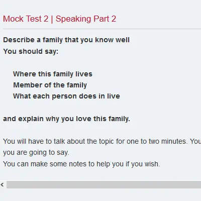 Mock Test 2 | Speaking Part 2