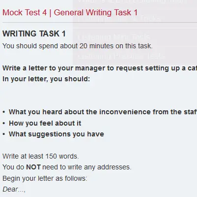 Mock Test 4 | General Writing Task 1