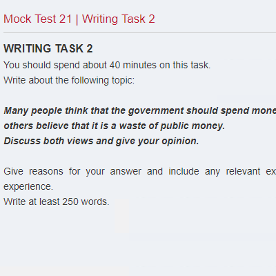 Mock Test 21 | Writing Task 2