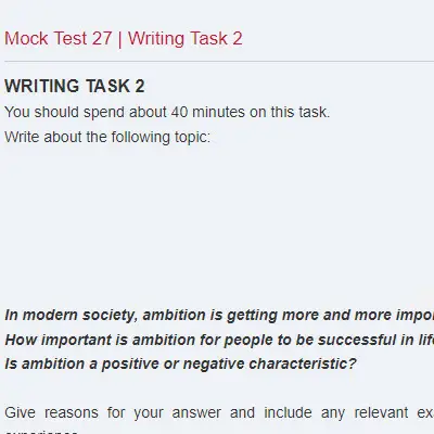 Mock Test 27 | Writing Task 2