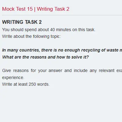 Mock Test 15 | Writing Task 2