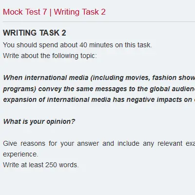 Mock Test 7 | Writing Task 2