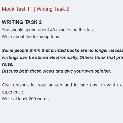 Mock Test 11 | Writing Task 2
