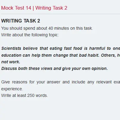 Mock Test 14 | Writing Task 2