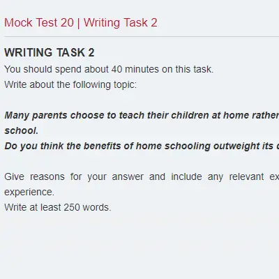 Mock Test 20 | Writing Task 2